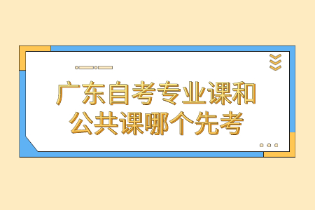 广东自考专业课和公共课哪个先考?