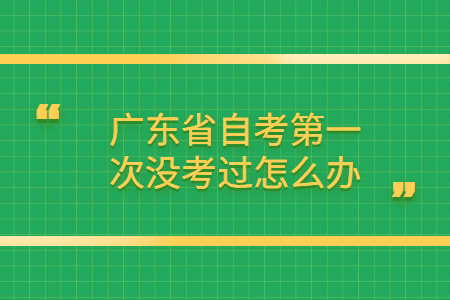 广东省自考第一次没考过怎么办?