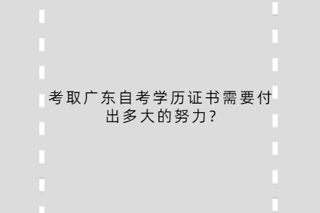 考取广东自考学历证书需要付出多大的努力?